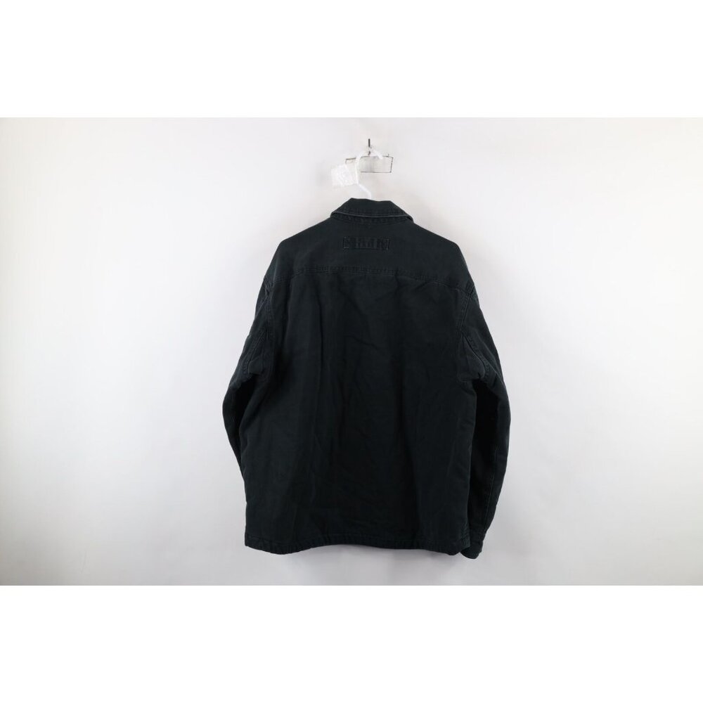 Duluth Trading Co Mens Large Distressed Fleece Lined Canvas Button Shirt Jacket - Picture 15 of 16